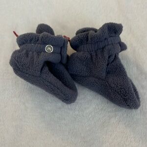 ZUTANO COZIE FLEECE GRIPPER BABY BOOTIE - DENIM NAVY in 3M
